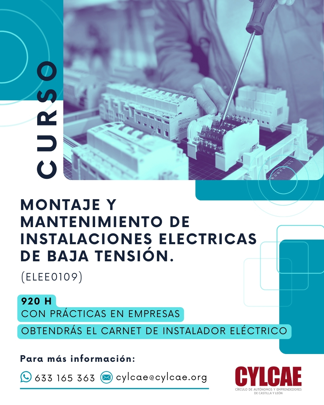 RRSS_Cartel-curso-instalaciones-electricas_Cylcae